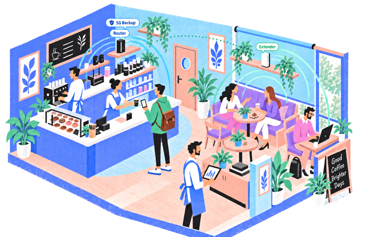 GenixBiz Captive Portal illustration